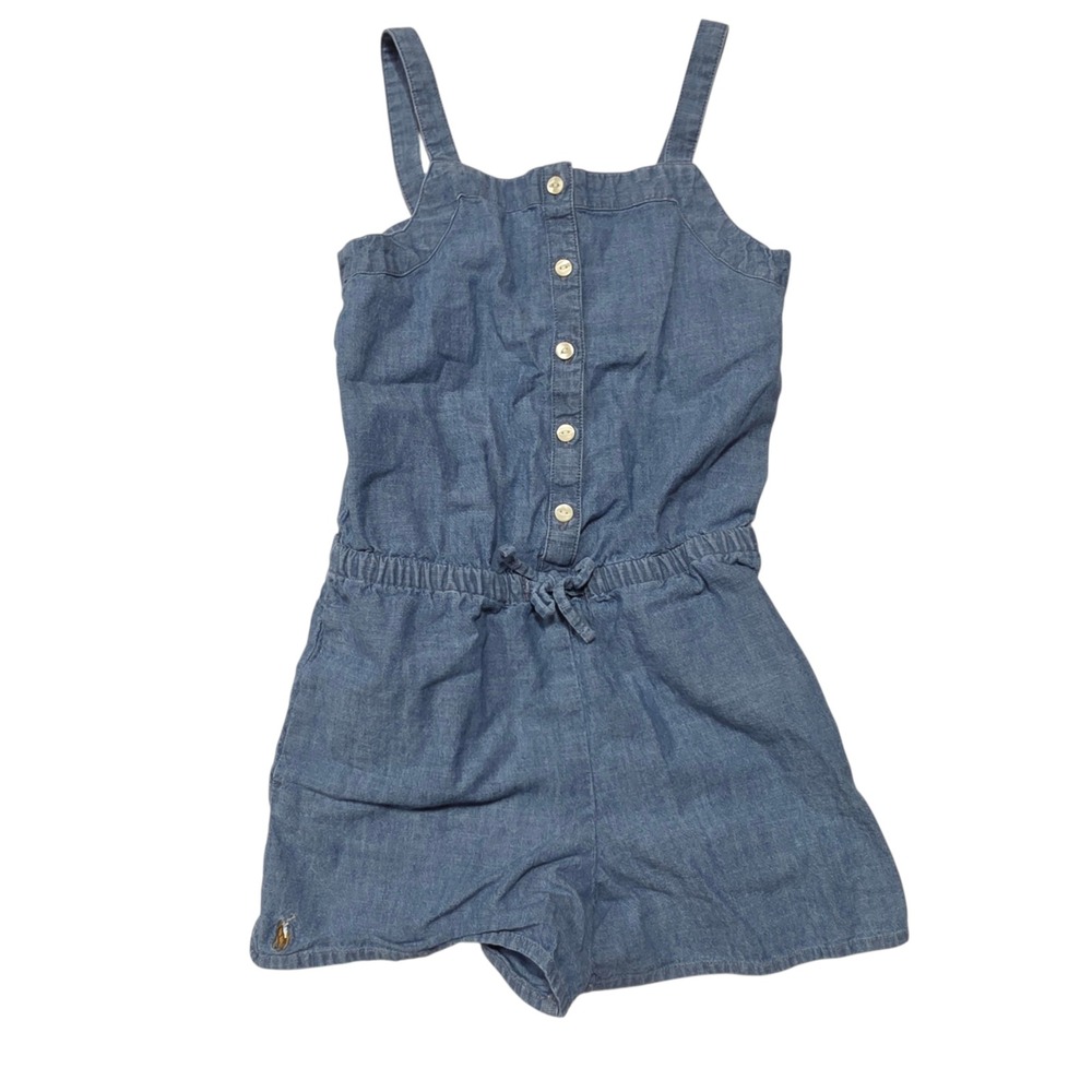 Polo Ralph Lauren Chambray Romper Jumper Overalls Jumpsuit Kids Size‎ 6 Blue